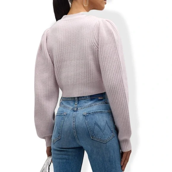 LOVESHACKFANCY AUDEN CARDIGAN - SNOW size XS